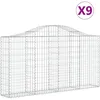 Image de Vidaxl Paniers Ã Gabions ArquÃ©s 9 Pcs 200x30x100/120 Cm Fer GalvanisÃ©