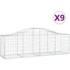 Image de Vidaxl Paniers Ã Gabions ArquÃ©s 9 Pcs 200x50x60/80 Cm Fer GalvanisÃ©