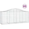 Image de Vidaxl Paniers Ã Gabions ArquÃ©s 5 Pcs 200x50x80/100 Cm Fer GalvanisÃ©