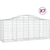Image de Vidaxl Paniers Ã Gabions ArquÃ©s 7 Pcs 200x50x80/100 Cm Fer GalvanisÃ©