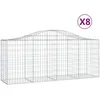 Image de Vidaxl Paniers Ã Gabions ArquÃ©s 8 Pcs 200x50x80/100 Cm Fer GalvanisÃ©