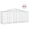 Image de Vidaxl Paniers Ã Gabions ArquÃ©s 12 Pcs 200x50x80/100 Cm Fer GalvanisÃ©