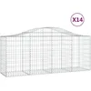 Image de Vidaxl Paniers Ã Gabions ArquÃ©s 14 Pcs 200x50x80/100 Cm Fer GalvanisÃ©