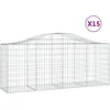 Image de Vidaxl Paniers Ã Gabions ArquÃ©s 15 Pcs 200x50x80/100 Cm Fer GalvanisÃ©