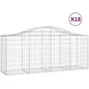 Image de Vidaxl Paniers Ã Gabions ArquÃ©s 18 Pcs 200x50x80/100 Cm Fer GalvanisÃ©