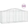 Image de Vidaxl Paniers Ã Gabions ArquÃ©s 25 Pcs 200x50x80/100 Cm Fer GalvanisÃ©