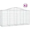 Image de Vidaxl Paniers Ã Gabions ArquÃ©s 2 Pcs 200x50x100/120 Cm Fer GalvanisÃ©