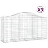 Image de Vidaxl Paniers Ã Gabions ArquÃ©s 3 Pcs 200x50x100/120 Cm Fer GalvanisÃ©