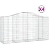 Image de Vidaxl Paniers Ã Gabions ArquÃ©s 4 Pcs 200x50x100/120 Cm Fer GalvanisÃ©