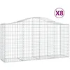 Image de Vidaxl Paniers Ã Gabions ArquÃ©s 8 Pcs 200x50x100/120 Cm Fer GalvanisÃ©