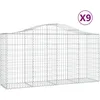 Image de Vidaxl Paniers Ã Gabions ArquÃ©s 9 Pcs 200x50x100/120 Cm Fer GalvanisÃ©