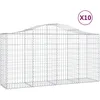 Image de Vidaxl Paniers Ã Gabions ArquÃ©s 10 Pcs 200x50x100/120 Cm Fer GalvanisÃ©