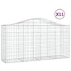 Image de Vidaxl Paniers Ã Gabions ArquÃ©s 11 Pcs 200x50x100/120 Cm Fer GalvanisÃ©