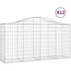 Image de Vidaxl Paniers Ã Gabions ArquÃ©s 12 Pcs 200x50x100/120 Cm Fer GalvanisÃ©
