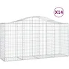 Image de Vidaxl Paniers Ã Gabions ArquÃ©s 14 Pcs 200x50x100/120 Cm Fer GalvanisÃ©
