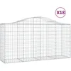 Image de Vidaxl Paniers Ã Gabions ArquÃ©s 18 Pcs 200x50x100/120 Cm Fer GalvanisÃ©