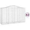 Image de Vidaxl Paniers Ã Gabions ArquÃ©s 2 Pcs 200x50x120/140 Cm Fer GalvanisÃ©
