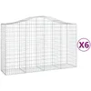 Image de Vidaxl Paniers Ã Gabions ArquÃ©s 6 Pcs 200x50x120/140 Cm Fer GalvanisÃ©