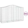 Image de Vidaxl Paniers Ã Gabions ArquÃ©s 11 Pcs 200x50x120/140 Cm Fer GalvanisÃ©