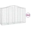 Image de Vidaxl Paniers Ã Gabions ArquÃ©s 12 Pcs 200x50x120/140 Cm Fer GalvanisÃ©