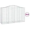Image de Vidaxl Paniers Ã Gabions ArquÃ©s 14 Pcs 200x50x120/140 Cm Fer GalvanisÃ©
