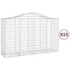 Image de Vidaxl Paniers Ã Gabions ArquÃ©s 15 Pcs 200x50x120/140 Cm Fer GalvanisÃ©