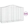 Image de Vidaxl Paniers Ã Gabions ArquÃ©s 25 Pcs 200x50x120/140 Cm Fer GalvanisÃ©