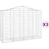Image de Vidaxl Paniers Ã Gabions ArquÃ©s 3 Pcs 200x50x140/160 Cm Fer GalvanisÃ©