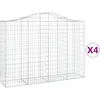 Image de Vidaxl Paniers Ã Gabions ArquÃ©s 4 Pcs 200x50x140/160 Cm Fer GalvanisÃ©