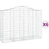 Image de Vidaxl Paniers Ã Gabions ArquÃ©s 6 Pcs 200x50x140/160 Cm Fer GalvanisÃ©