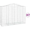 Image de Vidaxl Paniers Ã Gabions ArquÃ©s 7 Pcs 200x50x140/160 Cm Fer GalvanisÃ©