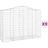 Image de Vidaxl Paniers Ã Gabions ArquÃ©s 9 Pcs 200x50x140/160 Cm Fer GalvanisÃ©
