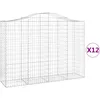 Image de Vidaxl Paniers Ã Gabions ArquÃ©s 12 Pcs 200x50x140/160 Cm Fer GalvanisÃ©