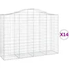 Image de Vidaxl Paniers Ã Gabions ArquÃ©s 14 Pcs 200x50x140/160 Cm Fer GalvanisÃ©