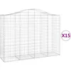 Image de Vidaxl Paniers Ã Gabions ArquÃ©s 15 Pcs 200x50x140/160 Cm Fer GalvanisÃ©