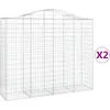 Image de Vidaxl Paniers Ã Gabions ArquÃ©s 2 Pcs 200x50x160/180 Cm Fer GalvanisÃ©