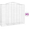Image de Vidaxl Paniers Ã Gabions ArquÃ©s 5 Pcs 200x50x160/180 Cm Fer GalvanisÃ©