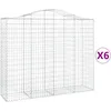 Image de Vidaxl Paniers Ã Gabions ArquÃ©s 6 Pcs 200x50x160/180 Cm Fer GalvanisÃ©