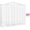 Image de Vidaxl Paniers Ã Gabions ArquÃ©s 7 Pcs 200x50x160/180 Cm Fer GalvanisÃ©
