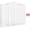 Image de Vidaxl Paniers Ã Gabions ArquÃ©s 8 Pcs 200x50x160/180 Cm Fer GalvanisÃ©