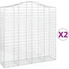 Image de Vidaxl Paniers Ã Gabions ArquÃ©s 2 Pcs 200x50x200/220 Cm Fer GalvanisÃ©