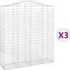 Image de Vidaxl Paniers Ã Gabions ArquÃ©s 3 Pcs 200x50x220/240 Cm Fer GalvanisÃ©