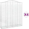 Image de Vidaxl Paniers Ã Gabions ArquÃ©s 4 Pcs 200x50x220/240 Cm Fer GalvanisÃ©