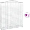 Image de Vidaxl Paniers Ã Gabions ArquÃ©s 5 Pcs 200x50x220/240 Cm Fer GalvanisÃ©