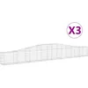 Image de Vidaxl Paniers Ã Gabions ArquÃ©s 3 Pcs 400x30x40/60 Cm Fer GalvanisÃ©