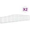 Image de Vidaxl Paniers Ã Gabions ArquÃ©s 2 Pcs 400x30x60/80 Cm Fer GalvanisÃ©