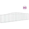 Image de Vidaxl Paniers Ã Gabions ArquÃ©s 3 Pcs 400x30x80/100 Cm Fer GalvanisÃ©