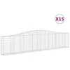 Image de Vidaxl Paniers Ã Gabions ArquÃ©s 15 Pcs 400x30x80/100 Cm Fer GalvanisÃ©