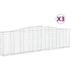 Image de Vidaxl Paniers Ã Gabions ArquÃ©s 3 Pcs 400x30x100/120 Cm Fer GalvanisÃ©
