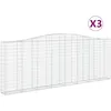 Image de Vidaxl Paniers Ã Gabions ArquÃ©s 3 Pcs 400x30x140/160 Cm Fer GalvanisÃ©